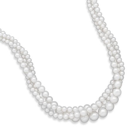 17 Triple Strand Graduated Pearl Necklace