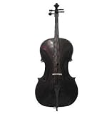 Crystalcello MC100BK 4/4 Size Black Cello with Carrying Bag and Bow
