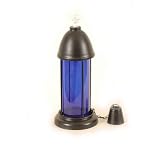 12 Inch Black W/blue Glass Table Torch