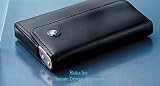 BMW Genuine Black leather case with BMW logo has a rising floor mechanism