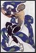 Art Poster Metal Framed Print - Nijinsky in - Artist: Leon Bakst- Poster Size: 28 X 22