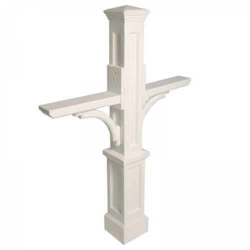 Newport Plus Double Mailbox Post White