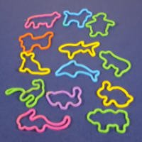 3 Dozen GLOW IN DARK Stretchy Rubber Bandz Bands Jungle, Farm & Sea Life