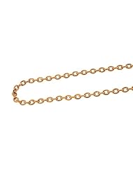 Ladies Real Solid 18K Rose Gold Italy Cable Link Chain Necklace 17" 5.8 Grams 3MM