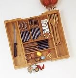 Lipper International Bamboo Expandable 23-Inch Drawer Organizer