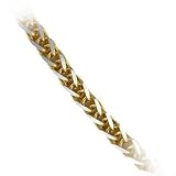 18k Two Tone White and Yellow Gold 1.8mm Wheat Chain Necklace - 20"