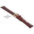 Alligator Grain Watchband Brown Band 18mm