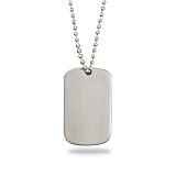25 Stainless Steel Bead Chain and Dog Tag Necklace