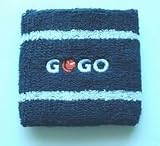GOGO Thick Two Color Stripe Embroidery Wrist Band w / GOGO Logo (Narrow) - (Pack of 4)