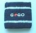 Sporting Goods : GOGO Thick Two Color Stripe Embroidery Wrist Band w / GOGO Logo (Narrow) - (Pack of 4)