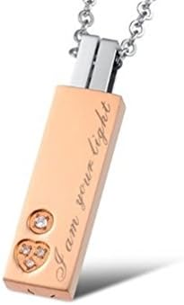 Mondaynoon His & Hers Matching Set Titanium Stainless Steel Couple Long Pendant Necklace Set of 2