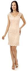 Sleeveless Polyester Knee Length Short Lace Mother-of-the-Bride Dress 