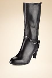 Footglove Fashion Leather Wide Fit Piped Knee High Boots