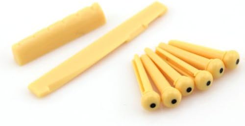 DSHL Yellow Acoustic Guitar Bone Bridge Pins Saddle Nut High Quality