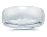 8 mm Plain Domed Comfort-Fit Women's Wedding Band in 18k White Gold