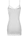 Luna Flower Women's Cami Lace Tank Tops - with Spaghetti Straps - Plus White Small (GTEW180)