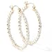 14K White or Yellow Gold 2.00ct Diamond Inside-Out Hoop Earrings