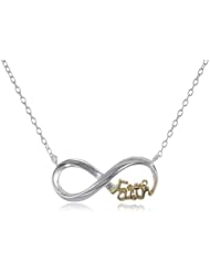 Two-Toned Sterling Silver with Yellow Gold Flashed "Faith" Pendant Necklace, 16"+2"