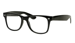 New OG Vintage Buddy NERD Wayfarer Blues Brothers Clear Sunglasses - Black