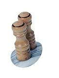 NEW"MARBLE ART" MILL REST IN WHITE MARBLE WITH CARVED INDENTS FOR 2 MILLS Size 196x131x15mm