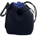 Zing Small Drawstring Pouch - Black with black top hem (5" long/3.75"diameter)