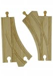 Wooden Train Railway System - Spare Curved Points Track x 2 (Compatible with leading wooden rail systems) - Wooden Toy