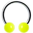 Yellow Neon Horseshoe Circular Barbell