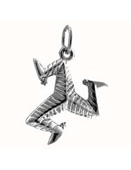 British Jewellery Workshops Silver 17mm solid Isle of Man charm
