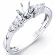 14Kt White Gold Diamond Engagement Ring, Semi-Mount Setting