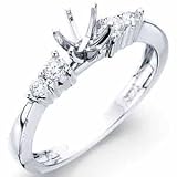 14Kt White Gold Diamond Engagement Ring, Semi-Mount Setting