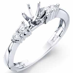 14Kt White Gold Diamond Engagement Ring, Semi-Mount Setting
