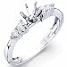 14Kt White Gold Diamond Engagement Ring, Semi-Mount Setting