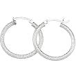 25mm Sterling Silver Sparkle Hoop Earrings