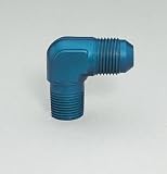 Earl's 982211 Blue Anodized Aluminum -10 AN Male to 3/8 NPT 90-Degee Elbow