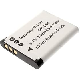 BadBoyz Premium Range Pentax D-LI88 & Sanyo DB-L80 compatible battery  for Pentax Optio P70, Sanyo DMX-CG10 VPC-CG10, VPC-CG10BK, VPC-CG10GX, VPC-CG10P, VPC-X1200, Other compatible numbers : DB L80, DBL80, DB L80AU, DB L80EX, DBL80AU, DBL80EX Optio H90, P70, P80, WS80