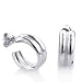 Sterling Silver 2 Rows Plain Hoop Earrings