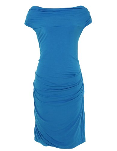 Tahari Ruched Stretch Dress Giza Blue XS