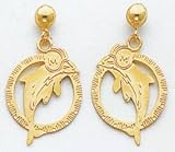 14k NFL Miami Dolphins Post Earrings - M974