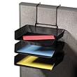 Mesh Partition Additions Triple Tray, Side Load, Letter Size, Black