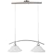 Globe Candice Two-Light Pendant, Brushed Steel with Alabaster Globes #61066