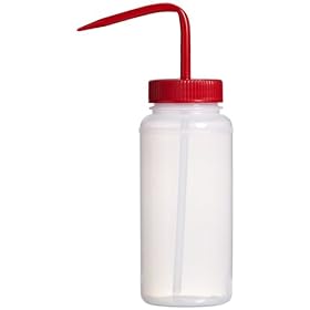 Bel-Art, Scienceware, 116250500, Bottle, Low Density Polyethylene, Wash, Wide Mouth, With/Red Closure, 16oz, 6/Package