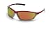 MCR Safety CSH14R Shock Safety Glasses, Crimson/Stone Frame, Fire Mirror Lens, Case & Cord Included