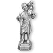 Fine Pewter Saint Christopher 3.5-inch Statue and Prayer Card