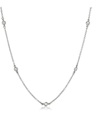 Freida Rothman Belargo Jewelry "Classics" Black Rhodium Plated Delicate Bezel Stations Chain Necklace