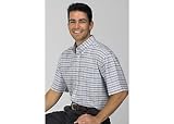 Izod Short Sleeve Light Blue Plaid Button Down