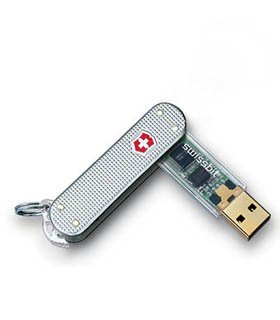 Victorinox Swiss Army Knife 55982 256MB USB Flash Drive Swiss Memory Airtravel (w/o Blade) Alox