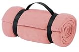 NEW Port & Company - Fleece Value Blanket with Strap Light Pink-OSFA
