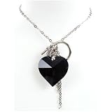 Moon Jewellery Black Heart Pendant and Chain