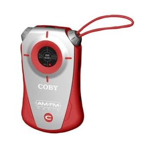 COBY CX-71 RED Mini AM/FM Pocket Radio with Hand Strap