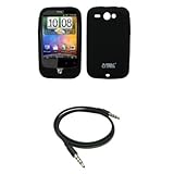 EMPIRE Black Silicone Skin Case Cover + 3.5mm Male to Male Stereo Auxiliary ....
